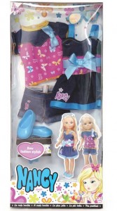 aNancy-Bow-Fashion-Set-Stylish azul y lila.Precio 19.95 €